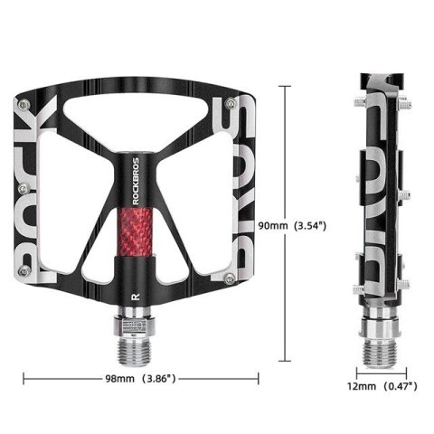 Rockbros Zestaw pedałów rowerowych Rockbros 37213071001 ze stopu aluminium - czarne Rockbros Zestaw pedałów rowerowych Rockbros 37213071001 ze stopu aluminium - czarne