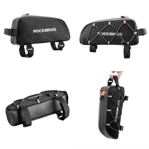 Rockbros Torba Rockbros 039BK rowerowa na ramę 1 l z plecionką - czarna Rockbros Torba Rockbros 039BK rowerowa na ramę 1 l z plecionką - czarna