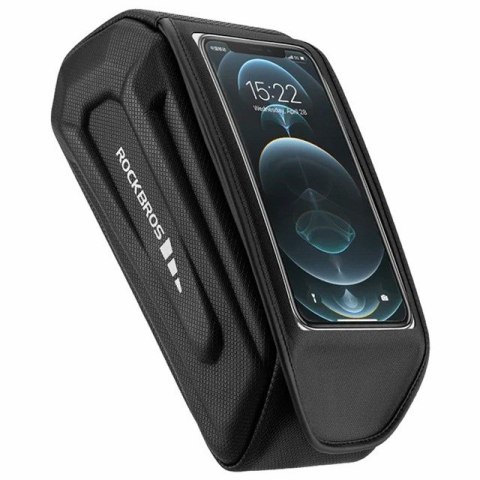 Rockbros Torba rowerowa Rockbros 30120064001 wodoodporna na ramę z pokrowcem na telefon - czarna Rockbros Torba rowerowa Rockbros 30120064001 wodoodporna na ramę z pokrowcem na telefon - czarna