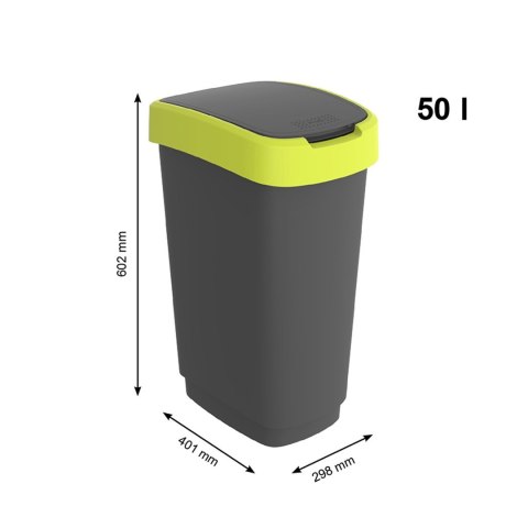 Rotho Rotho kosz na śmieci obrotowy TWIST limonkowy 50L Rotho Rotho kosz na śmieci obrotowy TWIST limonkowy 50L