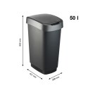 Rotho Rotho kosz na śmieci obrotowy TWIST srebrny 50L