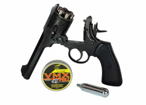 WEBLEY Rewolwer WEBLEY MKVI .455 Service kal.5,5 mm Diabolo łuski 6-strzał. lufa 6" CO2 Battlefield Ekp do17J WEBLEY Rewolwer WEBLEY MKVI .455 Service kal.5,5 mm Diabolo łuski 6-strzał. lufa 6" CO2 Battlefield Ekp do17J
