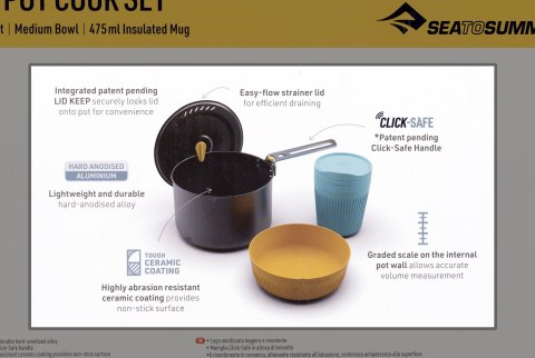 SEA TO SUMMIT Zestaw garnków SEA TO SUMMIT Frontier UL 1P 3 Piece 2L Pot w/ M Bowl and Ins Mug SEA TO SUMMIT Zestaw garnków SEA TO SUMMIT Frontier UL 1P 3 Piece 2L Pot w/ M Bowl and Ins Mug