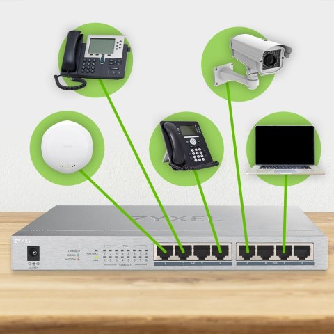 ZyXEL Switch Zyxel GS1008-HP 8p PoE (PoE+: 8) 60W Unmanaged Gigabit ZyXEL Switch Zyxel GS1008-HP 8p PoE (PoE+: 8) 60W Unmanaged Gigabit