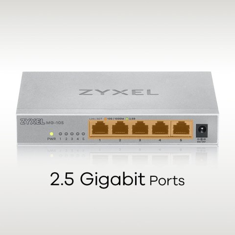 ZyXEL Switch Zyxel MG-105 5p Unmanaged Multigigabit ZyXEL Switch Zyxel MG-105 5p Unmanaged Multigigabit