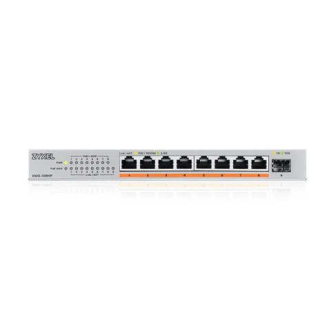 ZyXEL Switch Zyxel XMG-108HP 9p PoE (PoE++: 8) 100W Unmanaged Multigigabit ZyXEL Switch Zyxel XMG-108HP 9p PoE (PoE++: 8) 100W Unmanaged Multigigabit