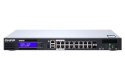 QNAP Qnap QGD-1600P-4G, 16x 1GbE, 2x combo 10GbE SFP+/RJ45, 370W Po, Celeron J4115, 4GB, equipped with QTS, 2 X 2.5" SSD/HDD, 2 x PCI