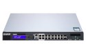 QNAP Qnap QGD-1600P-4G, 16x 1GbE, 2x combo 10GbE SFP+/RJ45, 370W Po, Celeron J4115, 4GB, equipped with QTS, 2 X 2.5" SSD/HDD, 2 x PCI