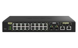 QNAP Qnap QSW-M2116P-2T2S, 16x 2.5GbE, 2x 10GbE SFP+, 2x 10GbE RJ45, Max PoE to 280W, managed switch