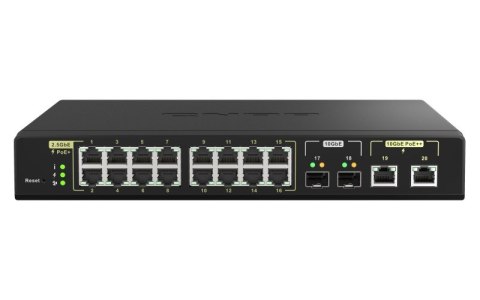 QNAP Qnap QSW-M2116P-2T2S, 16x 2.5GbE, 2x 10GbE SFP+, 2x 10GbE RJ45, Max PoE to 280W, managed switch QNAP Qnap QSW-M2116P-2T2S, 16x 2.5GbE, 2x 10GbE SFP+, 2x 10GbE RJ45, Max PoE to 280W, managed switch