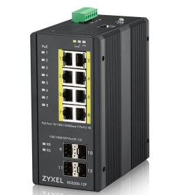 ZyXEL Switch Zyxel RGS200-12P PoE(PoE+: 8;)  240W Managed Gigabit Rugged