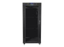 Lanberg LANBERG SZAFA STOJĄCA RACK 19" 27U 600X600 DRZWI SZKLANE LCD CZARNA FF01-6627-12BL (FLAT PACK)