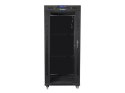 Lanberg LANBERG SZAFA STOJĄCA RACK 19" 27U 800X1000 DRZWI SZKLANE LCD CZARNA (FLAT PACK) FF01-8027-12BL