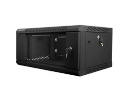 Lanberg Szafa jednosekcyjna Lanberg WF01-6404-10B (4U; 280mm / 600mm / 450 mm; wisząca; Szklane; 19''; kolor czarny)