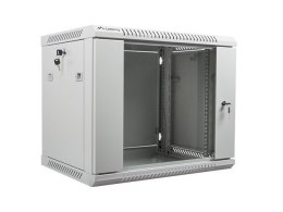 Lanberg Szafa jednosekcyjna Lanberg WF01-6409-10S (9U; 500mm / 600mm / 450 mm; wisząca; Szklane; 19''; kolor szary)