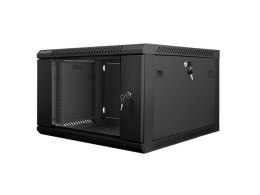 Lanberg Szafa jednosekcyjna Lanberg WF01-6606-10B (6U; 368mm / 600mm / 600 mm; wisząca; Szklane; 19''; kolor czarny)
