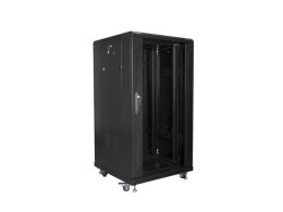 Lanberg Szafa rack Lanberg FF01-6622-12B (22U; 19''; 1160 mm / 600mm / 600 mm; stojąca; Szklane; 800 kg; kolor czarny)