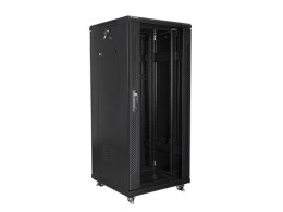 Lanberg Szafa rack Lanberg FF01-6627-12B (27U; 19''; 1390mm / 600mm / 600 mm; stojąca; Szklane; 800 kg; kolor czarny)