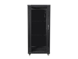 Lanberg Szafa rack Lanberg FF01-6627-12B (27U; 19''; 1390mm / 600mm / 600 mm; stojąca; Szklane; 800 kg; kolor czarny)
