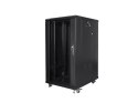 Lanberg Szafa rack Lanberg FF01-6822-12B (22U; 19''; 1160 mm / 600mm / 800 mm; stojąca; Szklane; 800 kg; kolor czarny)
