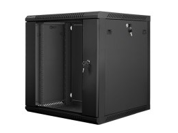 Lanberg Szafa rack Lanberg WF01-6612-10B (12U; 635mm / 600mm / 600 mm; wisząca; Szklane; 19''; kolor czarny)