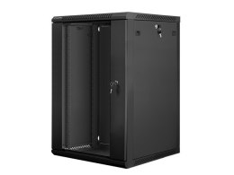 Lanberg Szafa rack Lanberg WF01-6618-10B (18U; 901mm / 600mm / 600 mm; wisząca; Szklane; 19''; kolor czarny)