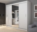 TOP E SHOP SZAFA FARO DRZWI PRZESUWNE LUSTRO 235CM BIEL MAT