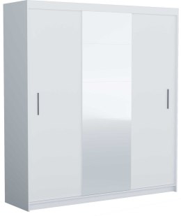 TOP E SHOP SZAFA FARO DRZWI PRZESUWNE LUSTRO 235CM BIEL MAT