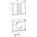 TOP E SHOP SZAFA FARO DRZWI PRZESUWNE LUSTRO 235CM BIEL MAT