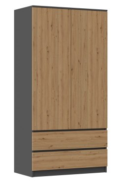 TOP E SHOP Szafa SS-90 90x50xH180 antracyt/artisan