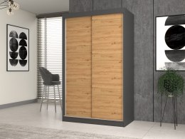TOP E SHOP Szafa z drzwiami przesuwnymi IGA 120x61xH200 antracyt/artisan