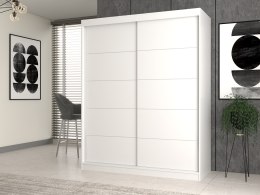 TOP E SHOP Szafa z drzwiami przesuwnymi i ozdobnymi szprosami IGA 160x61xH200 biel