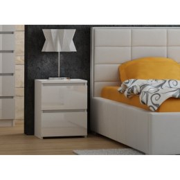 TOP E SHOP M2 MALWA STOLIK NOCNY 2 SZUFLADY BIAŁA LAKIER FRON