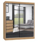 TOP E SHOP Szafa z drzwiami przesuwnymi z 2 lustrami IGA 160x61xH200 artisan