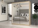TOP E SHOP Szafa z drzwiami przesuwnymi z 2 lustrami IGA 160x61xH200 sonoma