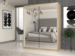 TOP E SHOP Szafa z drzwiami przesuwnymi z 2 lustrami IGA 160x61xH200 sonoma
