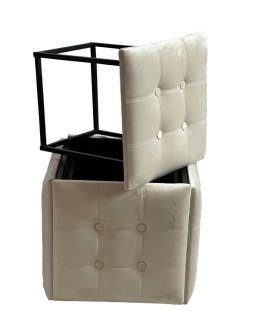 Go Gift Puf-transformator 5w1 - 5 taboretów w 1 pufie kremowy velvet 2250