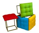 Go Gift Puf-transformator 5w1 - 5 taboretów w 1 pufie multicolor