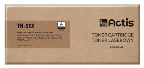 ACTIS Actis TH-51X Toner (zamiennik HP 51X Q7551X; Standard; 13000 stron; czarny) ACTIS Actis TH-51X Toner (zamiennik HP 51X Q7551X; Standard; 13000 stron; czarny)