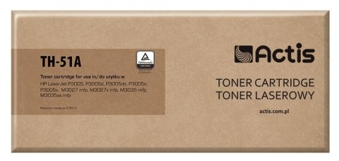 ACTIS Actis TH-51A Toner (zamiennik HP 51A Q7551A; Standard; 6500 stron; czarny) ACTIS Actis TH-51A Toner (zamiennik HP 51A Q7551A; Standard; 6500 stron; czarny)