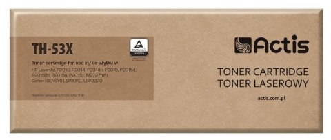ACTIS Actis TH-53X Toner (zamiennik HP 53X Q7553X, Canon CRG-715H; Standard; 7000 stron; czarny) ACTIS Actis TH-53X Toner (zamiennik HP 53X Q7553X, Canon CRG-715H; Standard; 7000 stron; czarny)