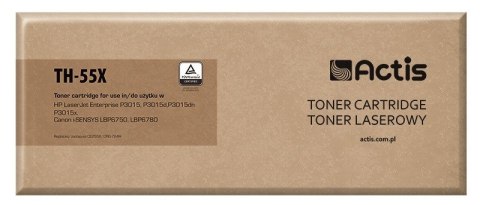 ACTIS Actis TH-55X Toner (zamiennik HP 55X CE255X, Canon CRG-724H; Standard; 12500 stron; czarny) ACTIS Actis TH-55X Toner (zamiennik HP 55X CE255X, Canon CRG-724H; Standard; 12500 stron; czarny)