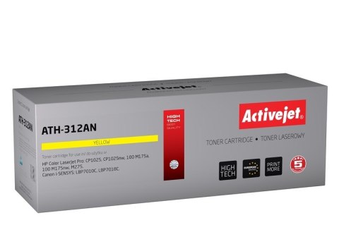 Activejet Activejet ATH-312AN Toner (zamiennik Canon, HP 126A CRG-729Y, CE312A; Premium; 1000 stron; żółty) Activejet Activejet ATH-312AN Toner (zamiennik Canon, HP 126A CRG-729Y, CE312A; Premium; 1000 stron; żółty)