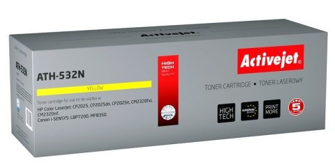 Activejet Activejet ATH-532N Toner (zamiennik HP 304A CC532A, Canon CRG-718Y; Supreme; 3200 stron; żółty) Activejet Activejet ATH-532N Toner (zamiennik HP 304A CC532A, Canon CRG-718Y; Supreme; 3200 stron; żółty)