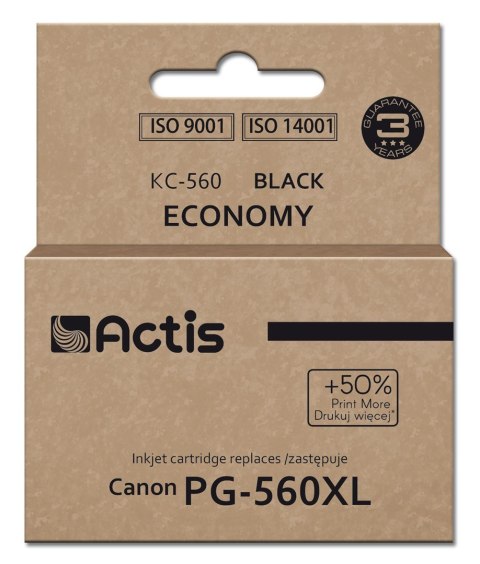 ACTIS Actis KC-560 Tusz (zamiennik Canon PG-560XL; Supreme; 22 ml; czarny). Drukuje więcej o 50% względem OEM.
