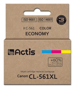 ACTIS Actis KC-561 Tusz (zamiennik Canon CL-561XL; Supreme; 18 ml; czerwony, niebieski, żółty). Drukuje więcej o 60% względem OEM.