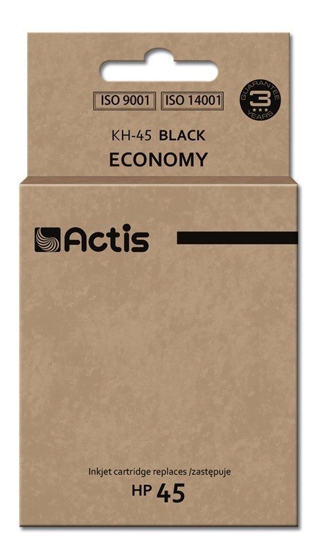 ACTIS Actis KH-45 Tusz (zamiennik HP 45 51645A; Standard; 44 ml; czarny) ACTIS Actis KH-45 Tusz (zamiennik HP 45 51645A; Standard; 44 ml; czarny)