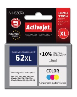 Activejet Activejet AH-62CRX Tusz (zamiennik HP 62XL C2P07AE; Premium; 18 ml; kolor)