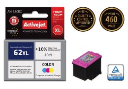 Activejet Activejet AH-62CRX Tusz (zamiennik HP 62XL C2P07AE; Premium; 18 ml; kolor)