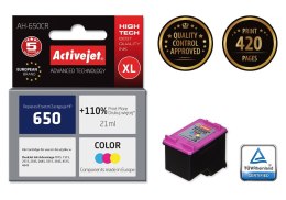 Activejet Activejet AH-650CR Tusz (zamiennik HP 650 CZ102AE; Premium; 21 ml; kolor)